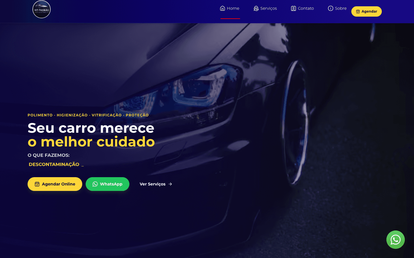 No Padrão Estética Automotiva — computador