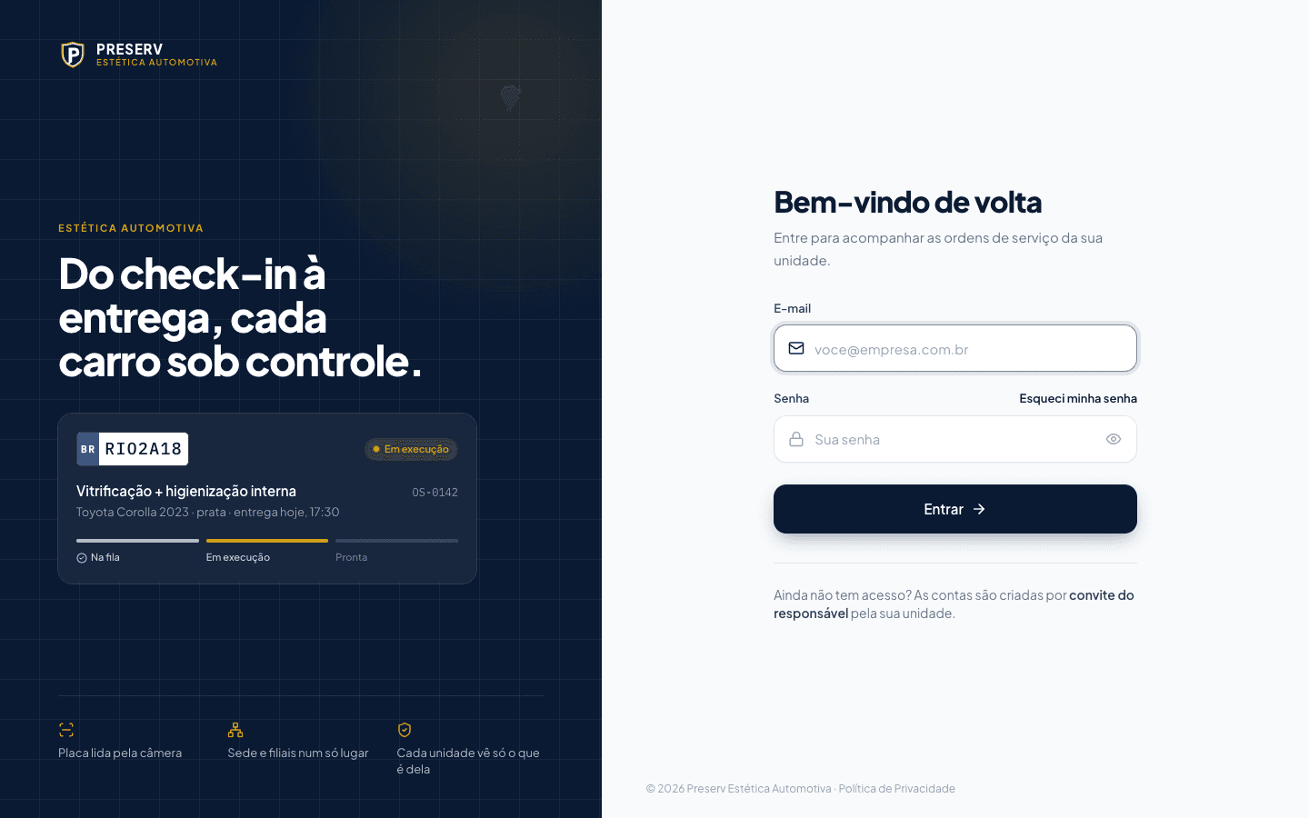 Preserv Estética Automotiva — computador